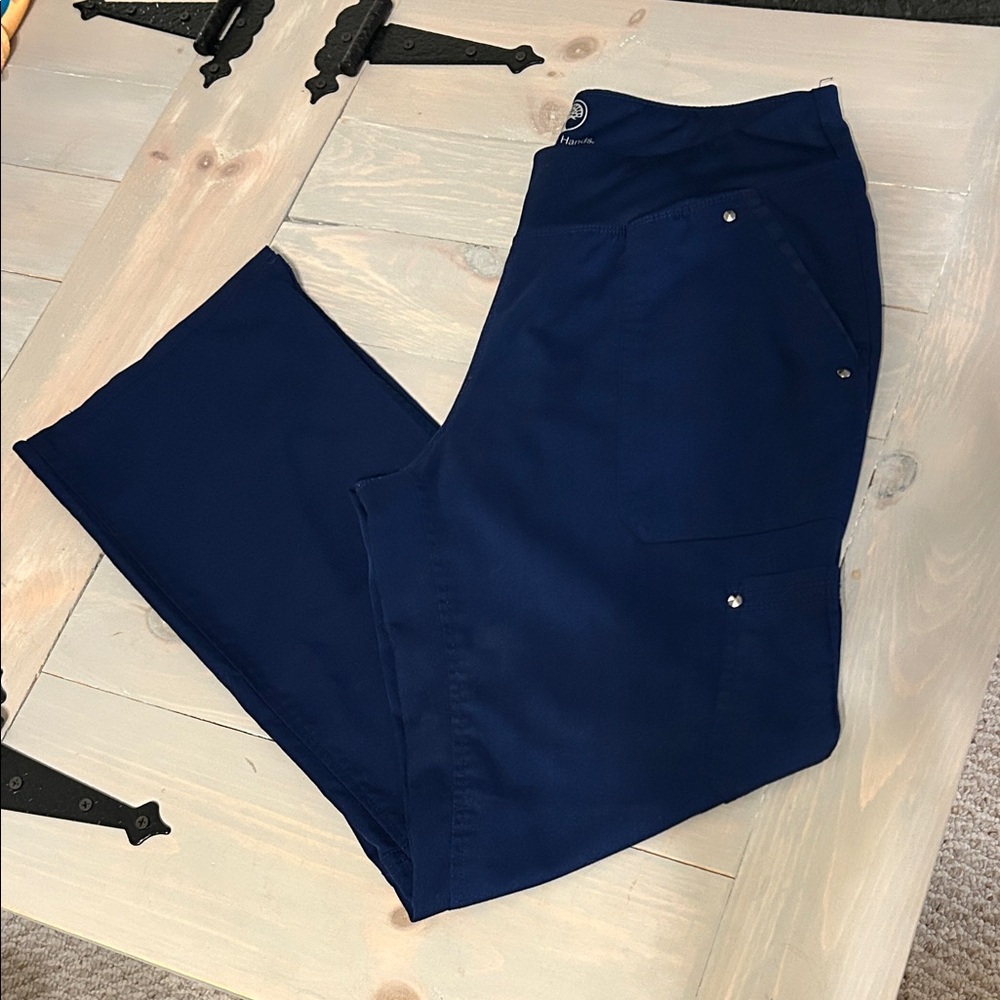 Navy Medical Scrub Pants with Side Pockets